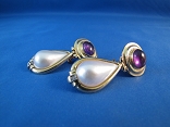 Pearl and Amethyst Earrings